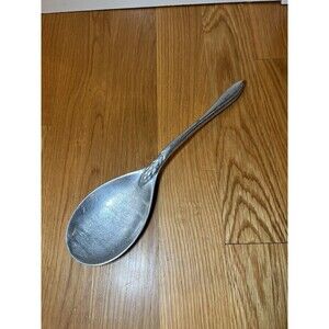 Vintage Handmade Large Metal Serving Spoon 13 Inch Marked Handle Kitchen Decor